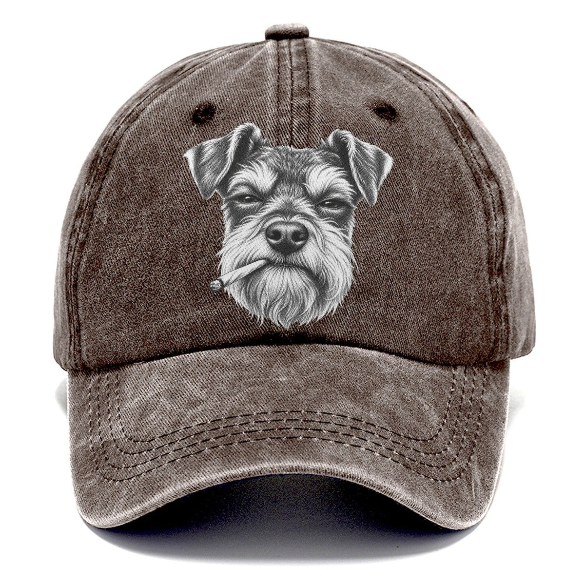 Miniature Schnauzer A Loosely Hand Rolled Cigarette Smoking Dogs Smoking Dogs Portraits Classic Cap – Brown