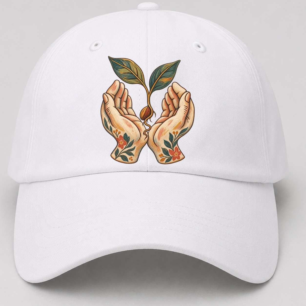 Open Hands Seedling Gentle Wild Baseball Cap – White