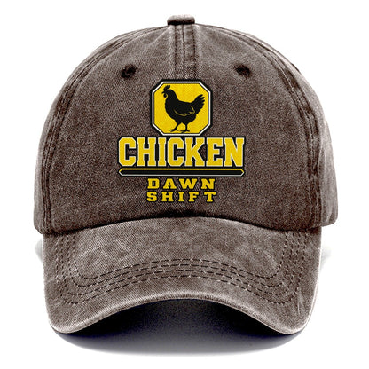Chicken Dawn Shift Heavy Duty Classic Cap – Brown