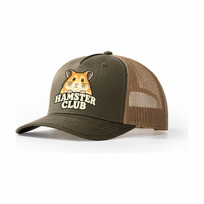 Hamster Club Small Pet Logos Trucker Hat – Olive Khaki