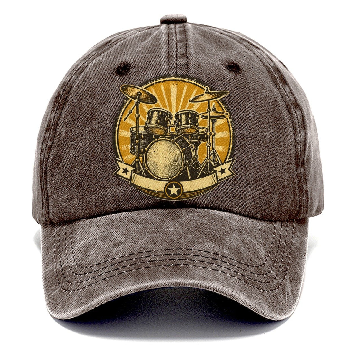 Vintage Sunburst Drum Kit Classic Cap – Brown