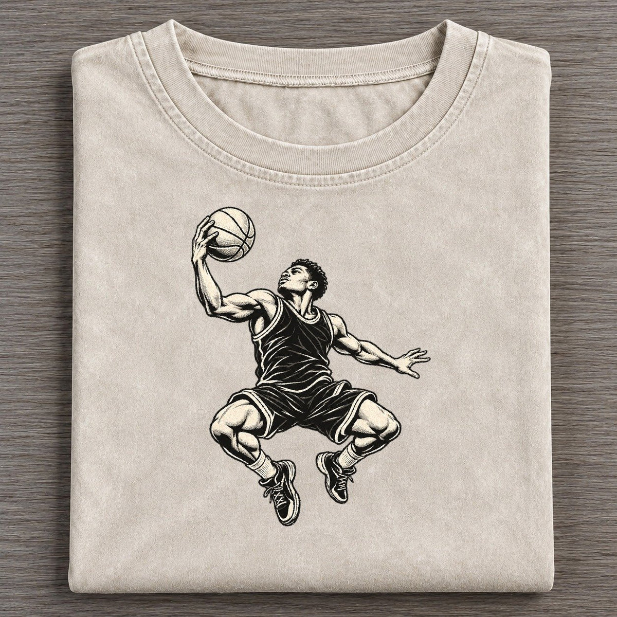 Basketball Rebound Reach Global Sports Ink Figures Vintage T-shirt – Off White