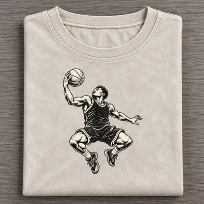 Basketball Rebound Reach Global Sports Ink Figures Vintage T-shirt – Off White
