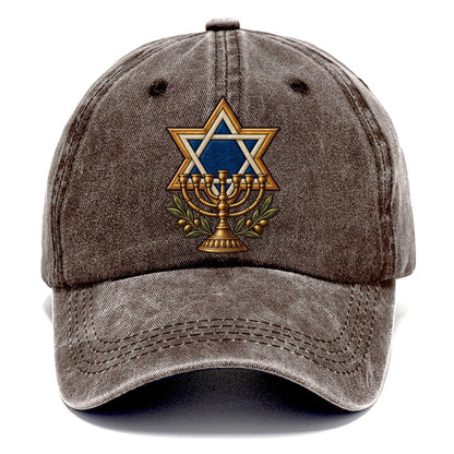 Star And Menorah Fan Favorites Classic Cap – Brown