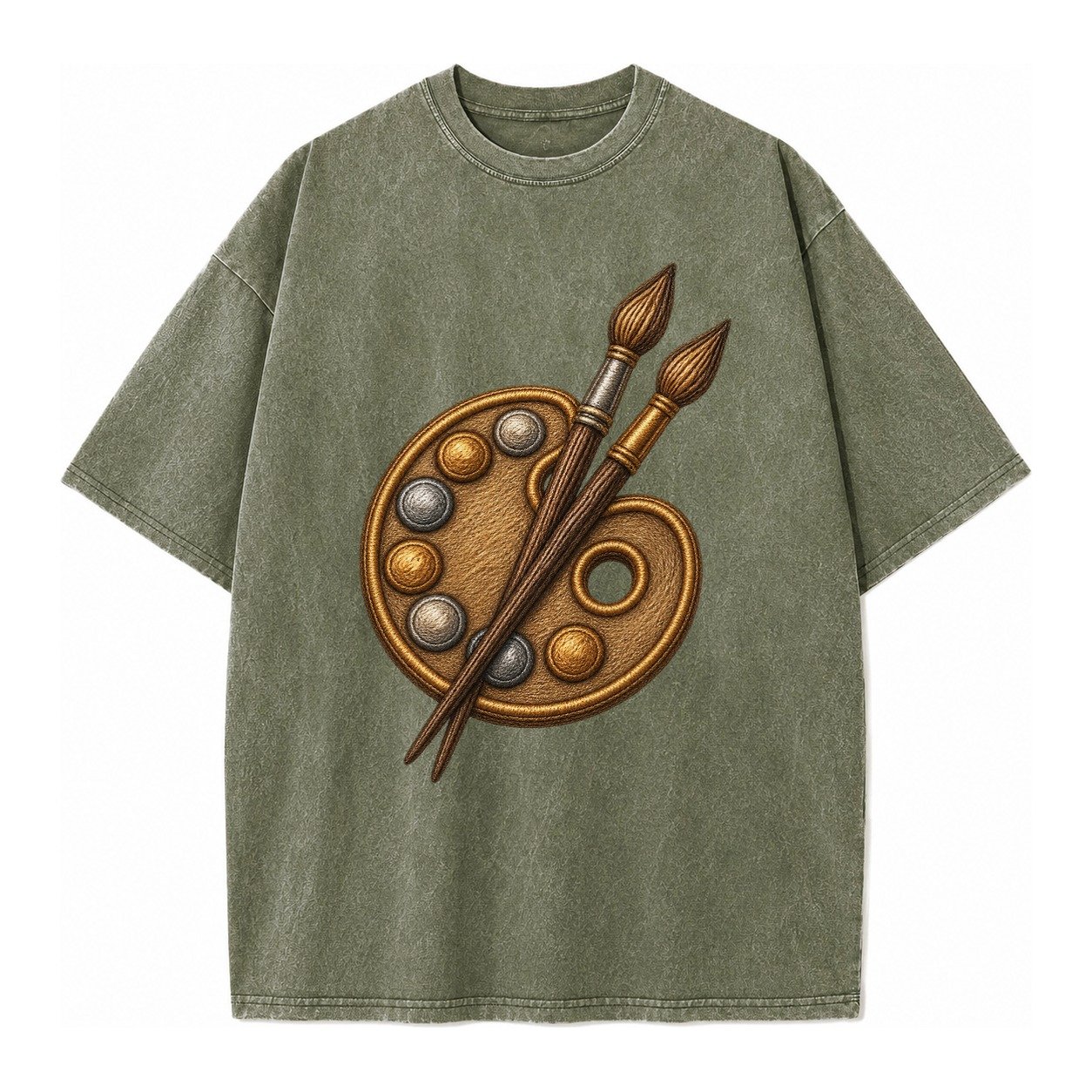 Artist Palette Vintage T-shirt – Army Green