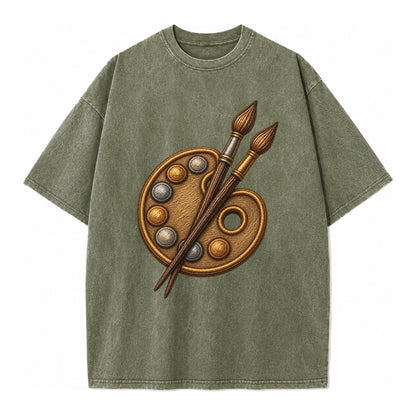 Artist Palette Vintage T-shirt – Army Green
