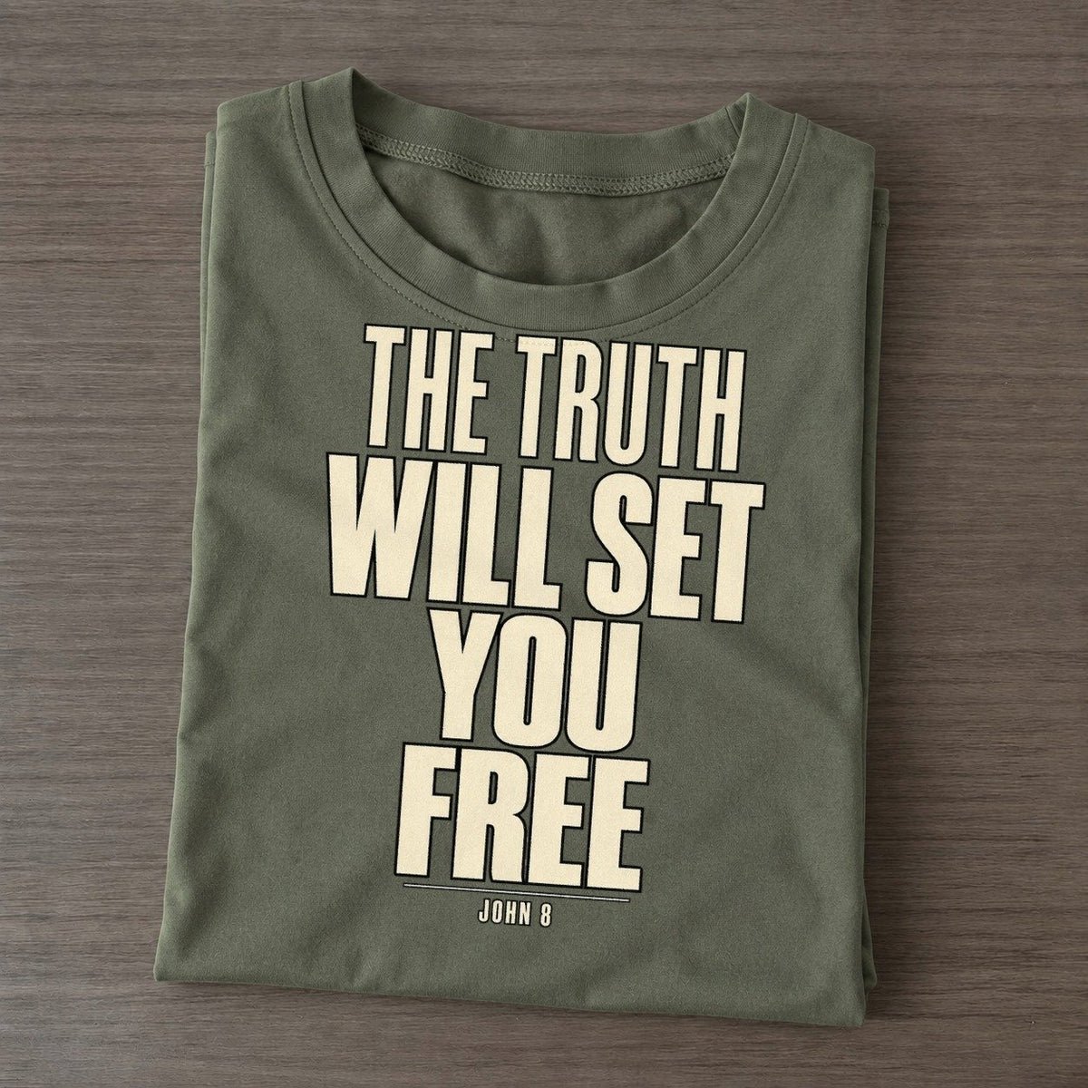 The Truth Will Set Plain Gospel Classic T-shirt – Army Green