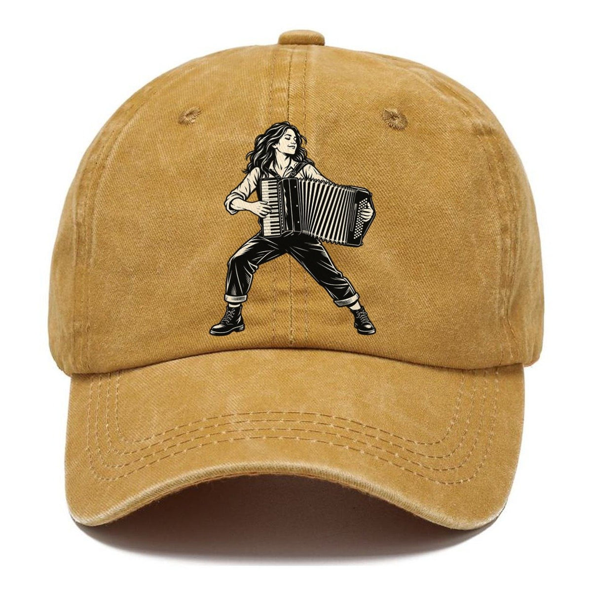 Accordionist Opening Bellows Global Music Ink Figures Classic Cap – Golden Harvest