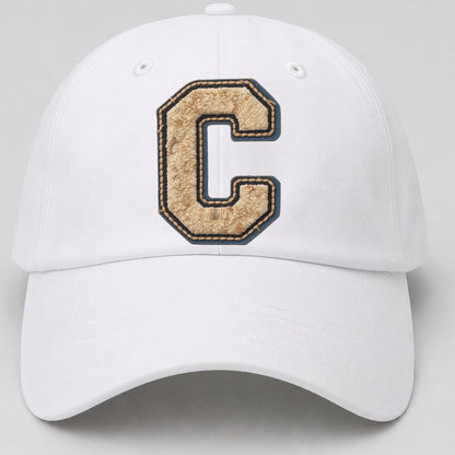 Varsity Chenille C Monogram Baseball Cap – White