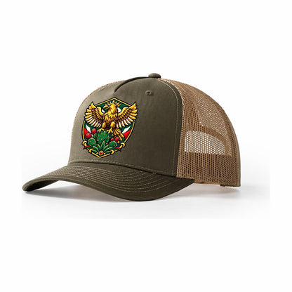 Mexico Minimal Emblem Country Logos Trucker Hat – Olive Khaki