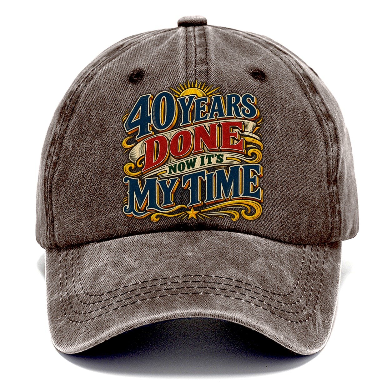 40 Years Done Now It S My Time Retired Living Classic Cap – Brown