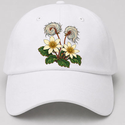 Northwest Territories Mountain Avens Canada Cultural Icons Baseball Cap – White
