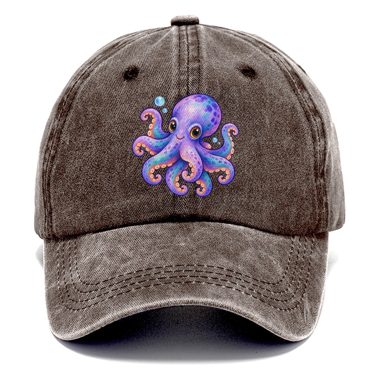 Octopus Playful Pinwheel Sea Sprite Classic Cap – Brown