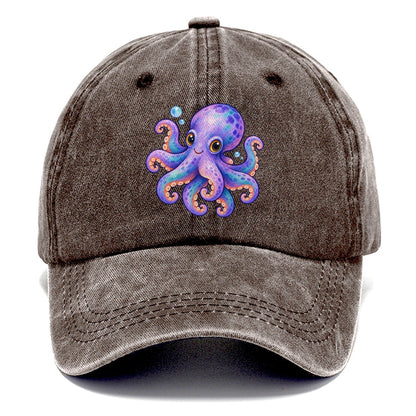 Octopus Playful Pinwheel Sea Sprite Classic Cap – Brown