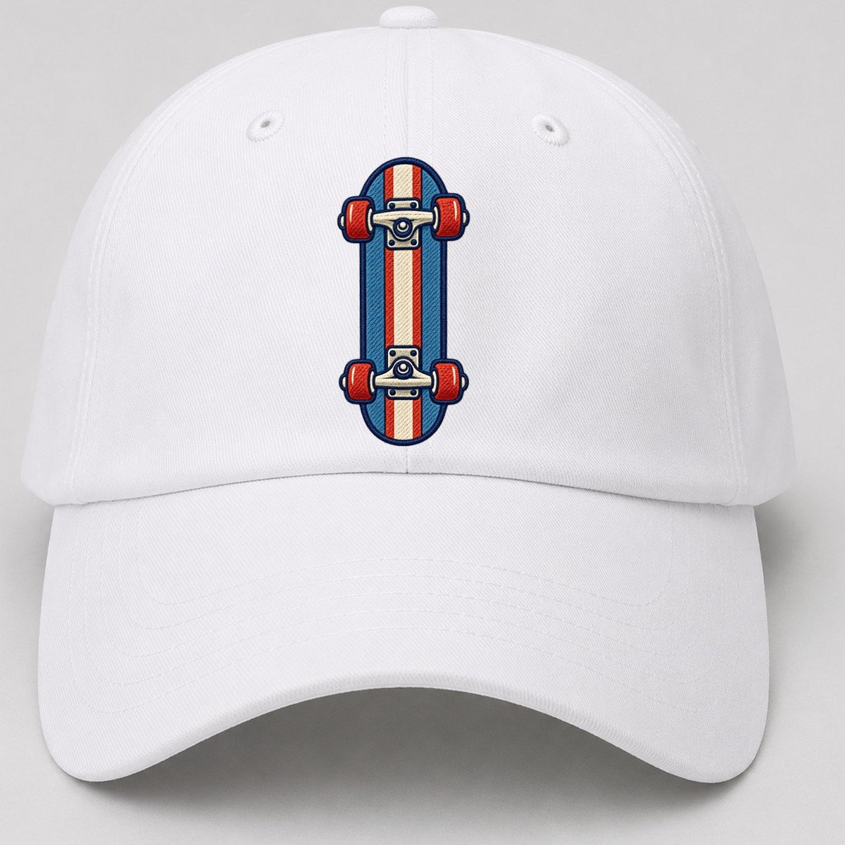 Skateboard Tiny Solo Marks Baseball Cap – White
