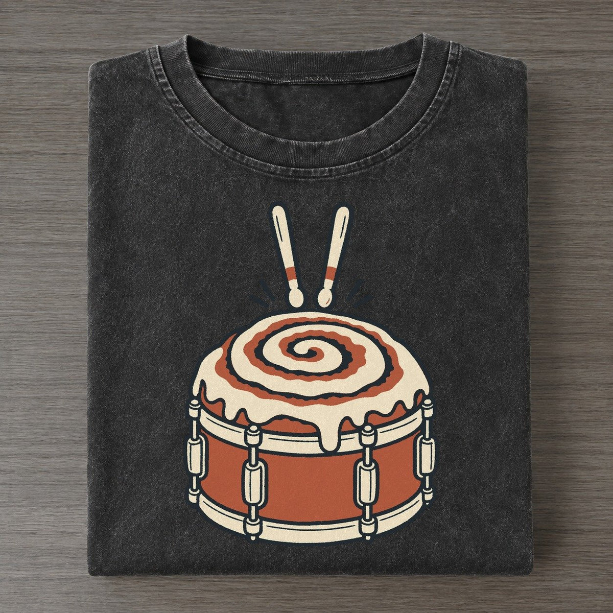 Drum Roll Familiar Punchlines Vintage T-shirt – Black