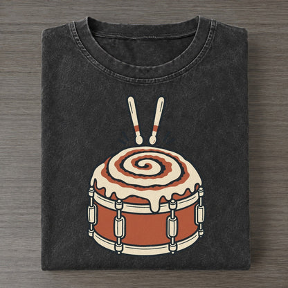 Drum Roll Familiar Punchlines Vintage T-shirt – Black