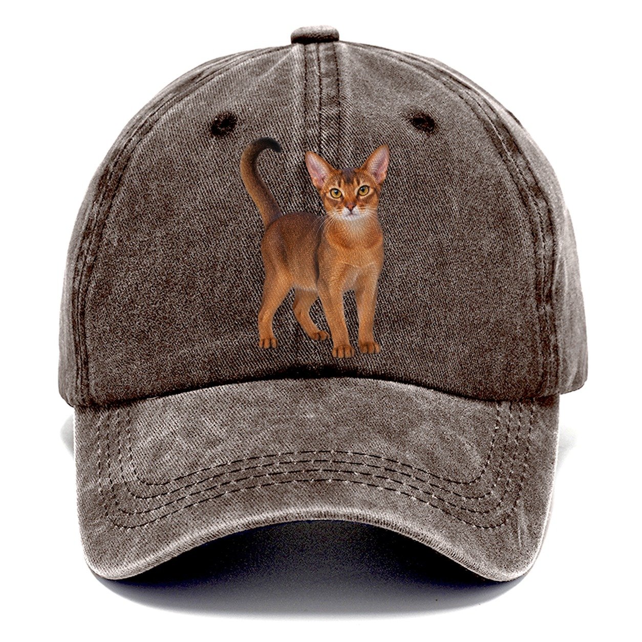 Abyssinian Standing Three Quarter Realistic Cat Portrait Classic Cap – Brown