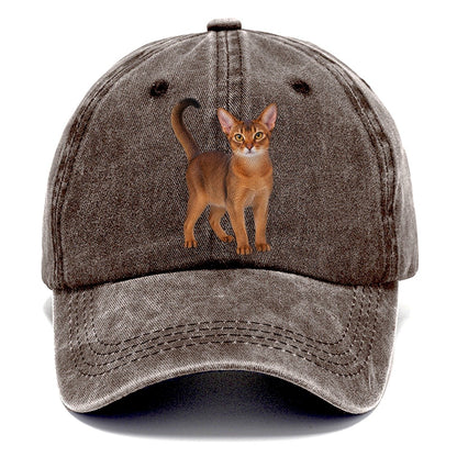 Abyssinian Standing Three Quarter Realistic Cat Portrait Classic Cap – Brown