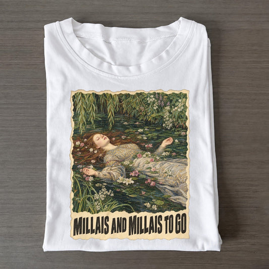Millais And Millais To Go River Ophelia Art Pun Classic T-shirt – White