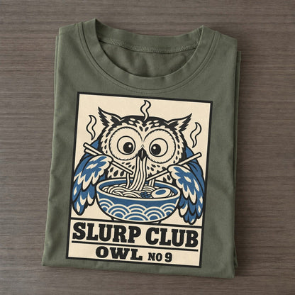 Owl Midnight Slurp Club Classic T-shirt – Army Green