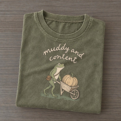 Wheelbarrow Days Pond Folk Vintage T-shirt – Army Green