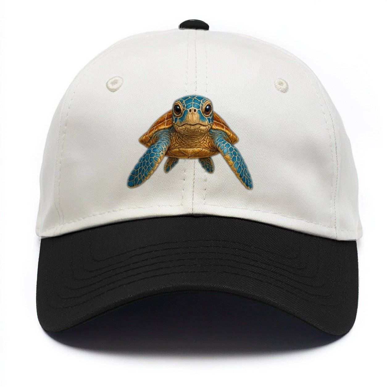 Sea Turtle Serenity Two Tone Cap – Black
