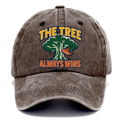 The Tree Always Wins Disc Golf Classic Cap – Brown