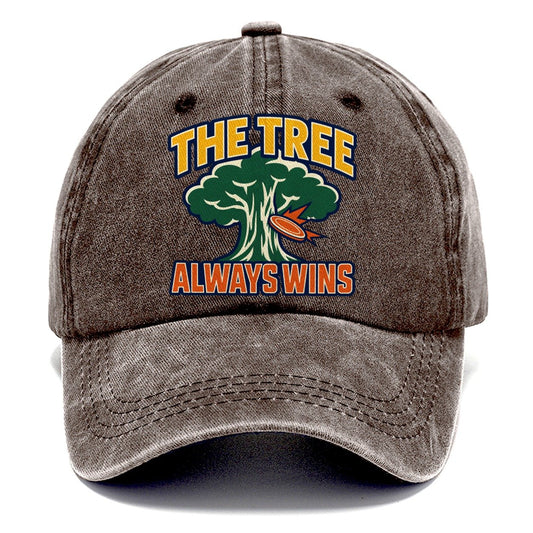 The Tree Always Wins Disc Golf Classic Cap – Brown