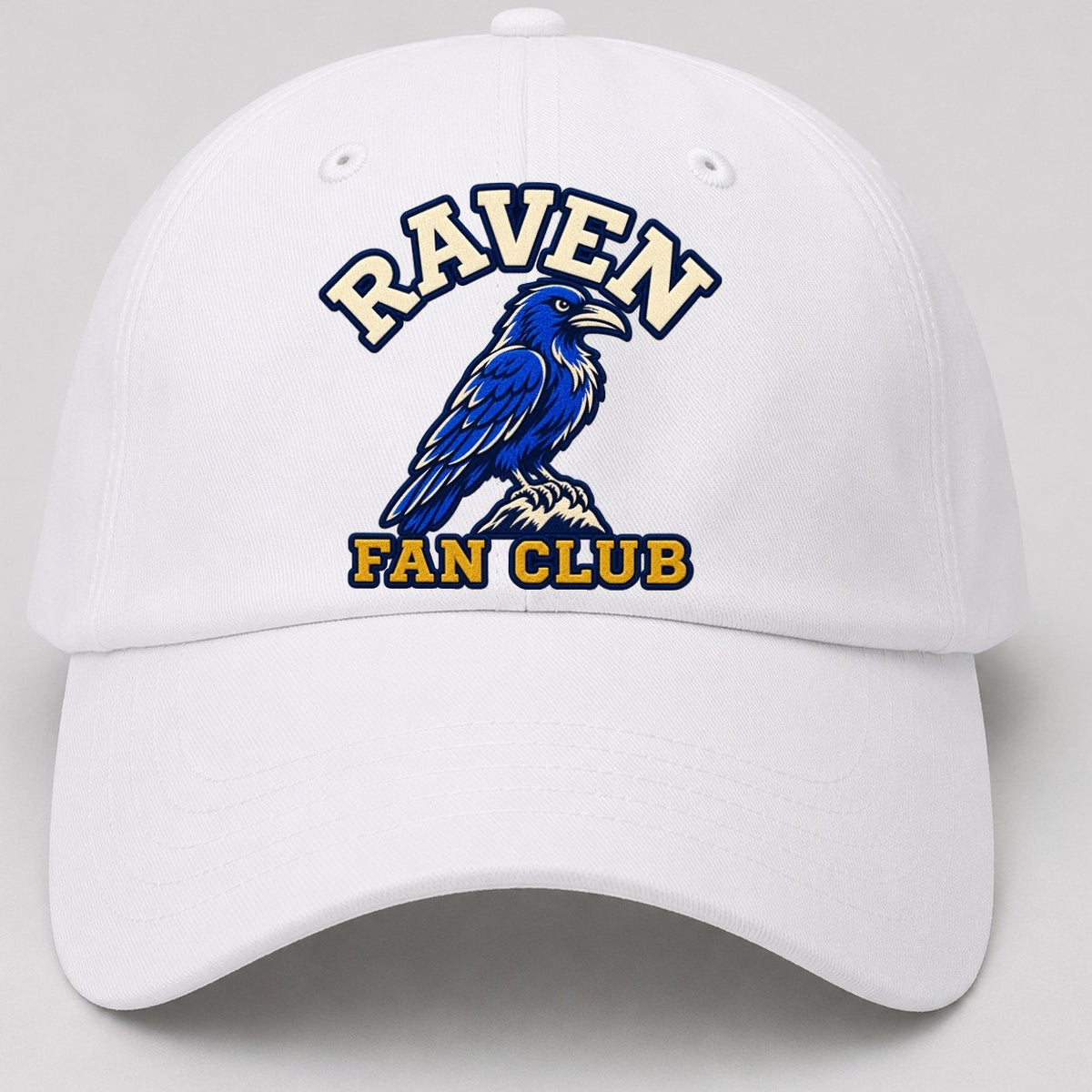 Raven Fan Club Baseball Cap – White