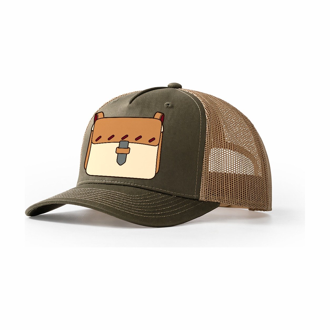 Small Satchel Study Leathercraft Trucker Hat – Olive Khaki