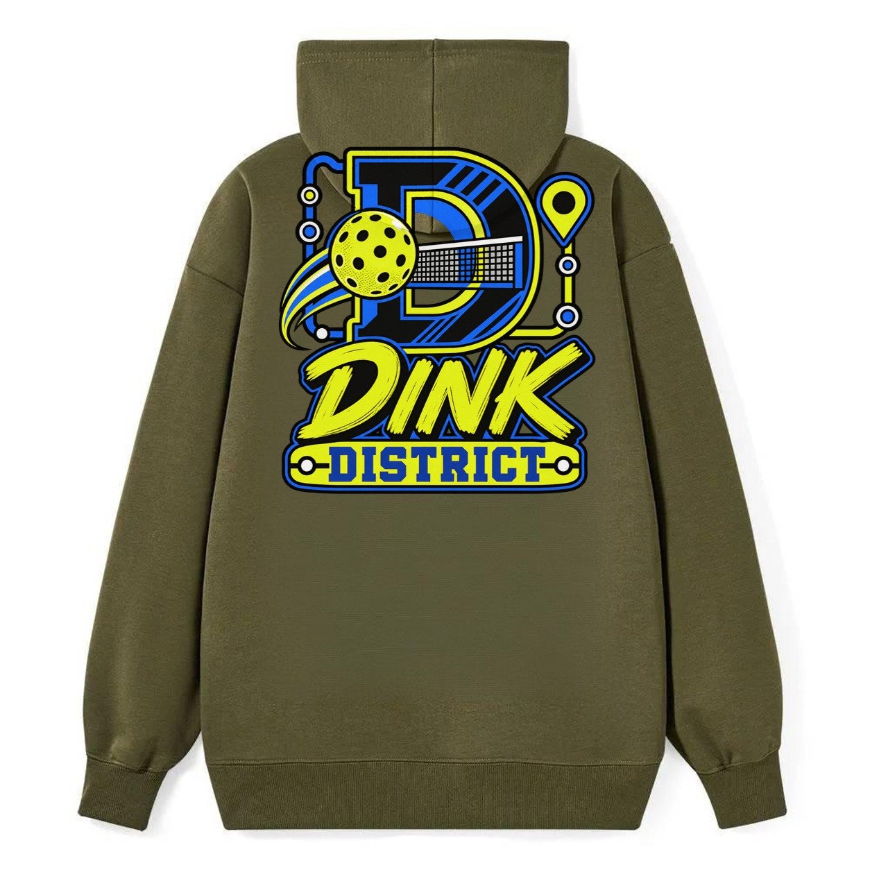 Dink District Pickleball Life Classic Pullover Hoodie – Armygreen