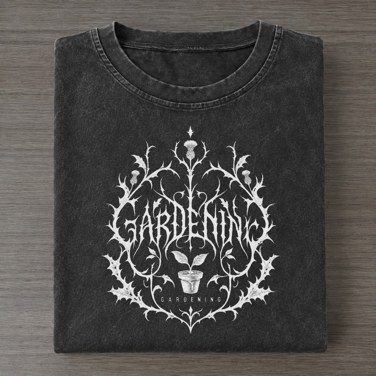 Gardening Unreadable Feelings Vintage T-shirt – Black