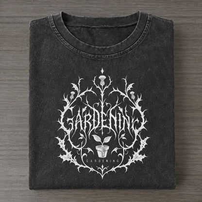 Gardening Unreadable Feelings Vintage T-shirt – Black