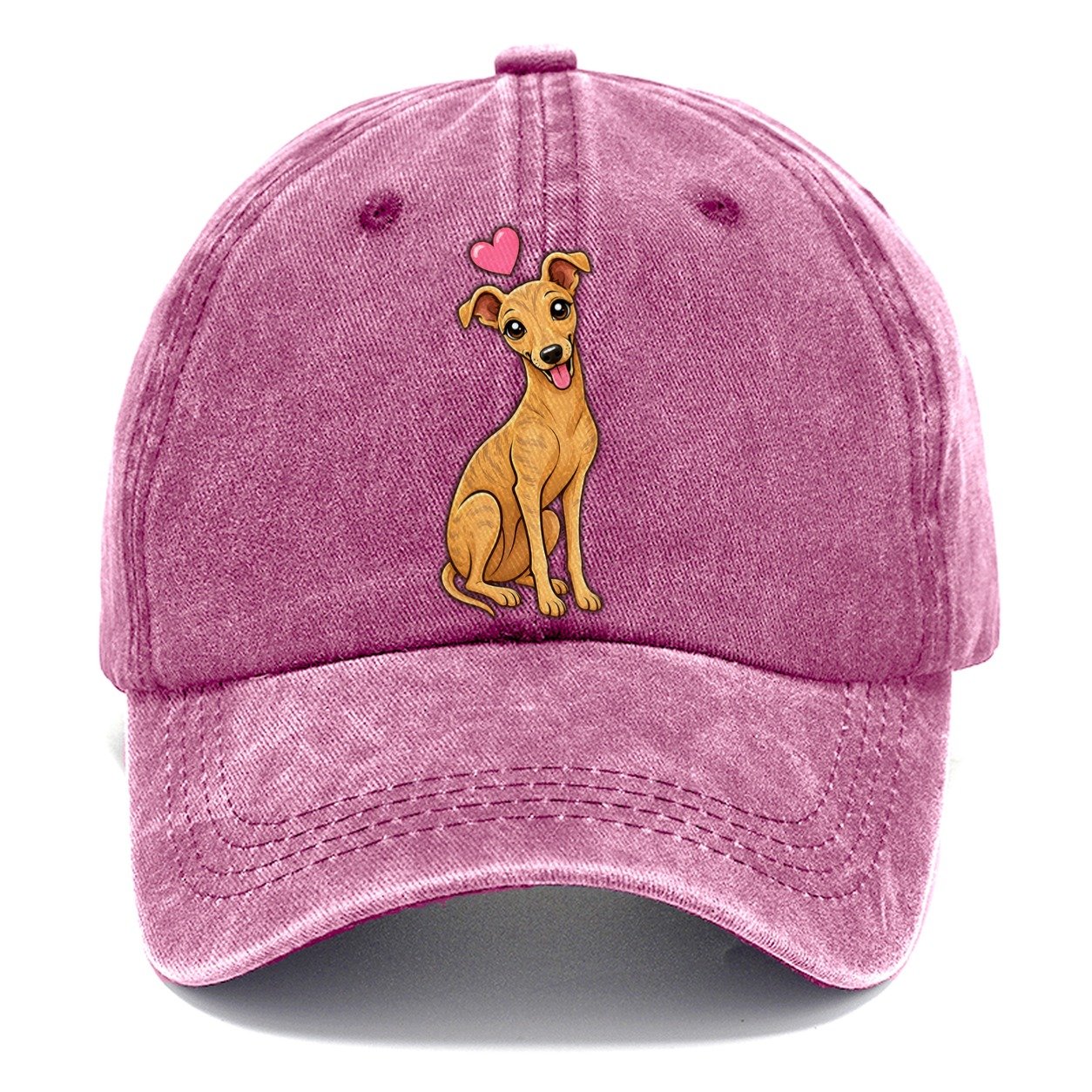Cute Heart Fawn Whippet Classic Cap – Dusty Rose