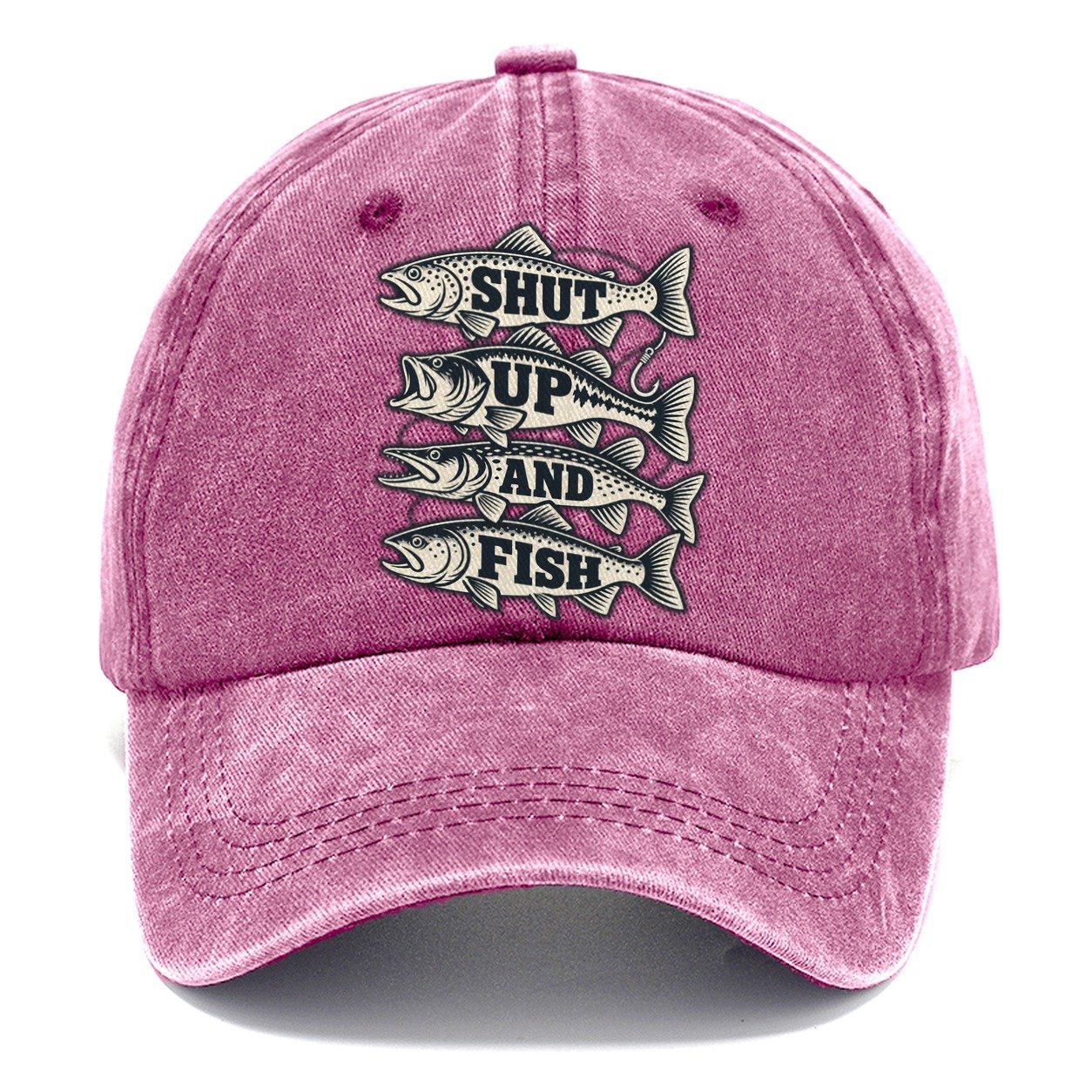 Shut Up And Fish Fishing Elegant Classic Cap – Dusty Rose