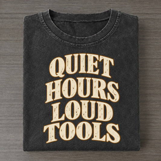 Quiet Hours Loud Tools Character Club Vintage T-shirt – Black