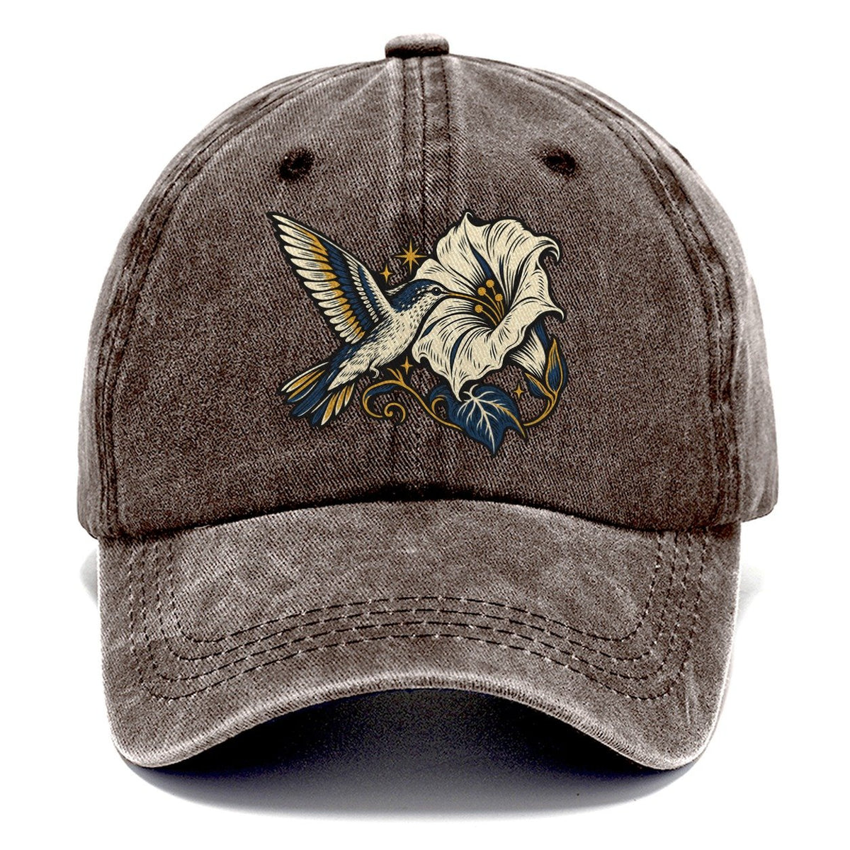 Hummingbird Night Flower Sundown Familiars Classic Cap – Brown