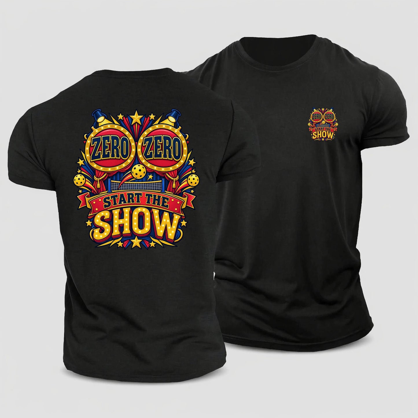 Zero Zero Start The Show Pickleball Life Cotton T-Shirt – Black