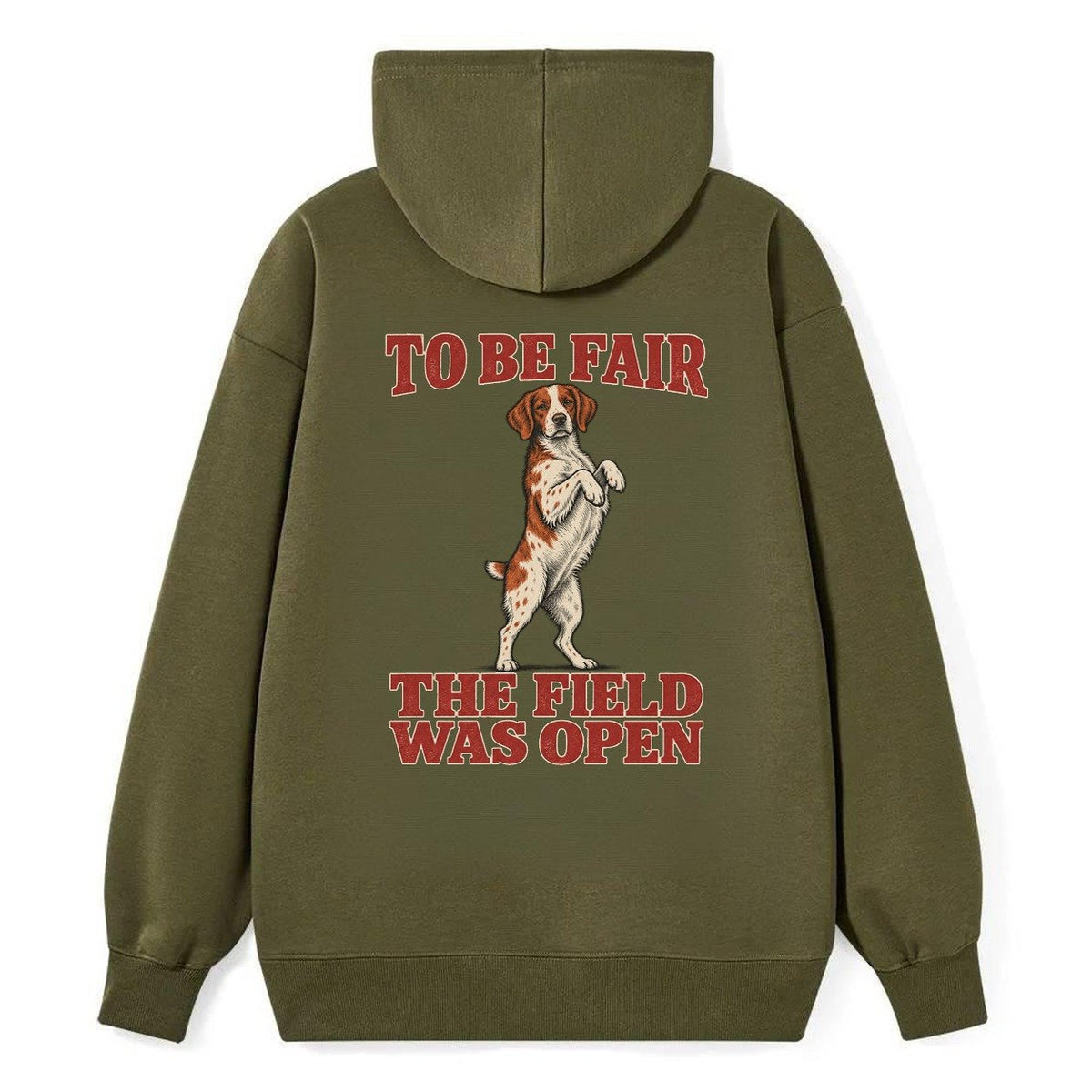 Brittany Dog Declarations Classic Pullover Hoodie – Armygreen