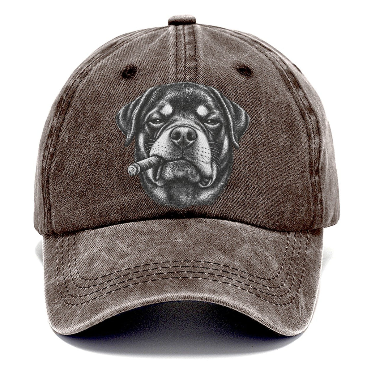Rottweiler A Lit Cigar Smoking Dogs Smoking Dogs Portraits Classic Cap – Brown
