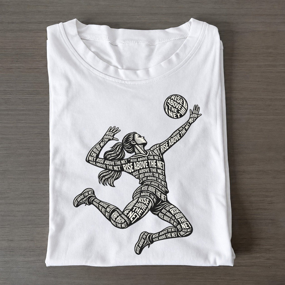 Spiking Arm Arc Phrase Silhouette Classic T-shirt – White
