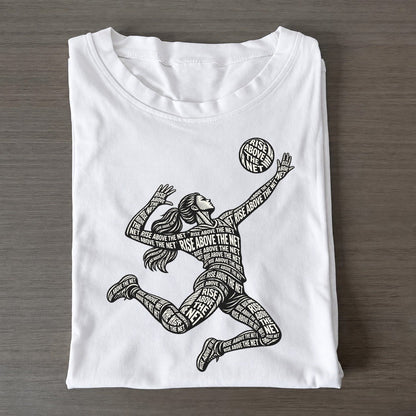 Spiking Arm Arc Phrase Silhouette Classic T-shirt – White