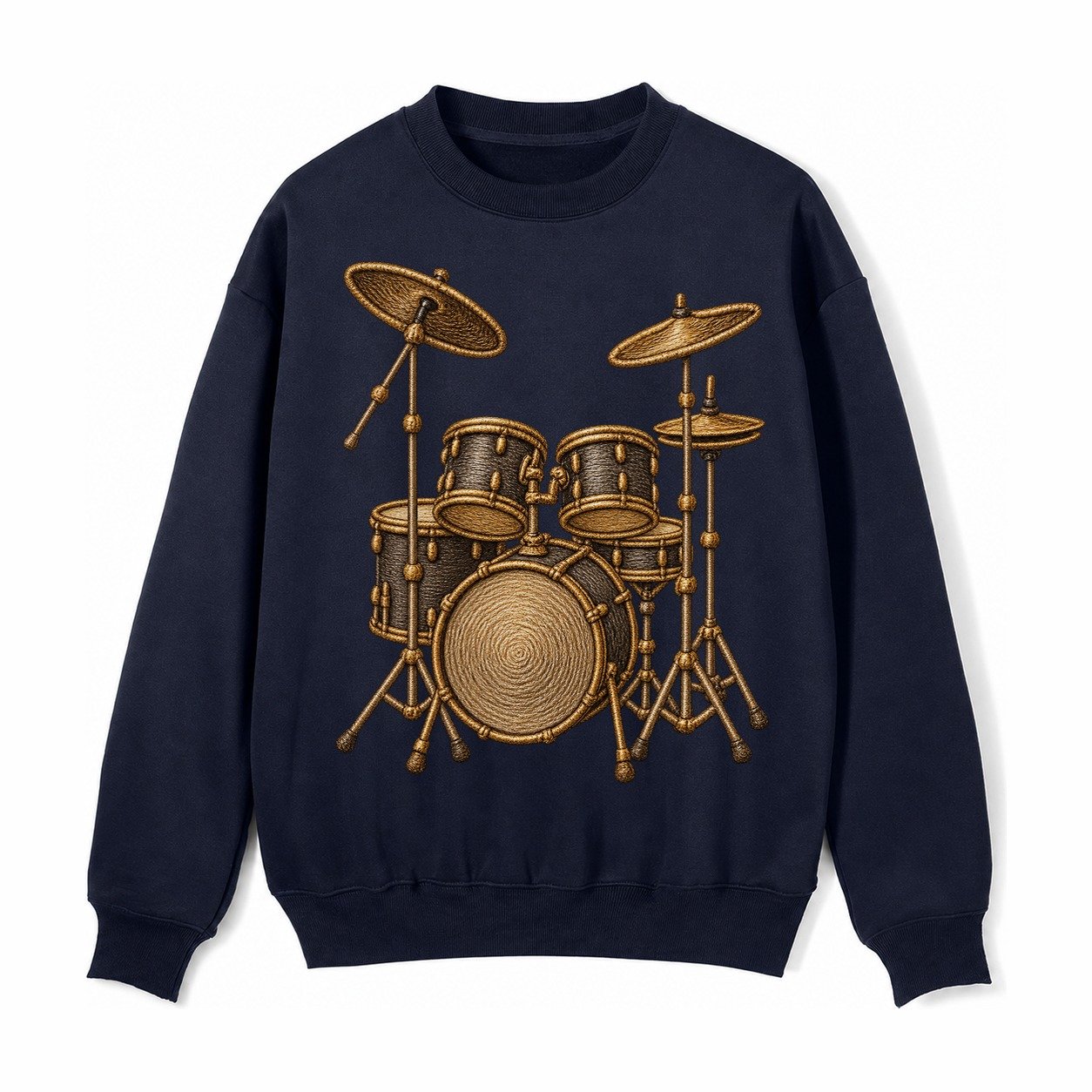 Drum Kit Fleece Sweatshirt – Navy Blue