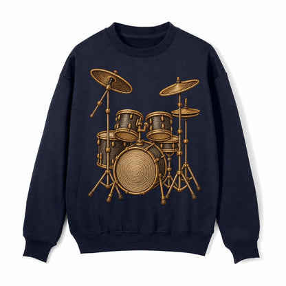 Drum Kit Fleece Sweatshirt – Navy Blue