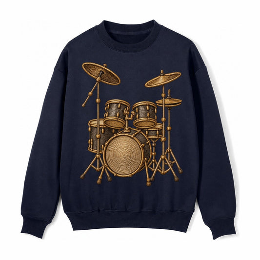 Drum Kit Fleece Sweatshirt – Navy Blue