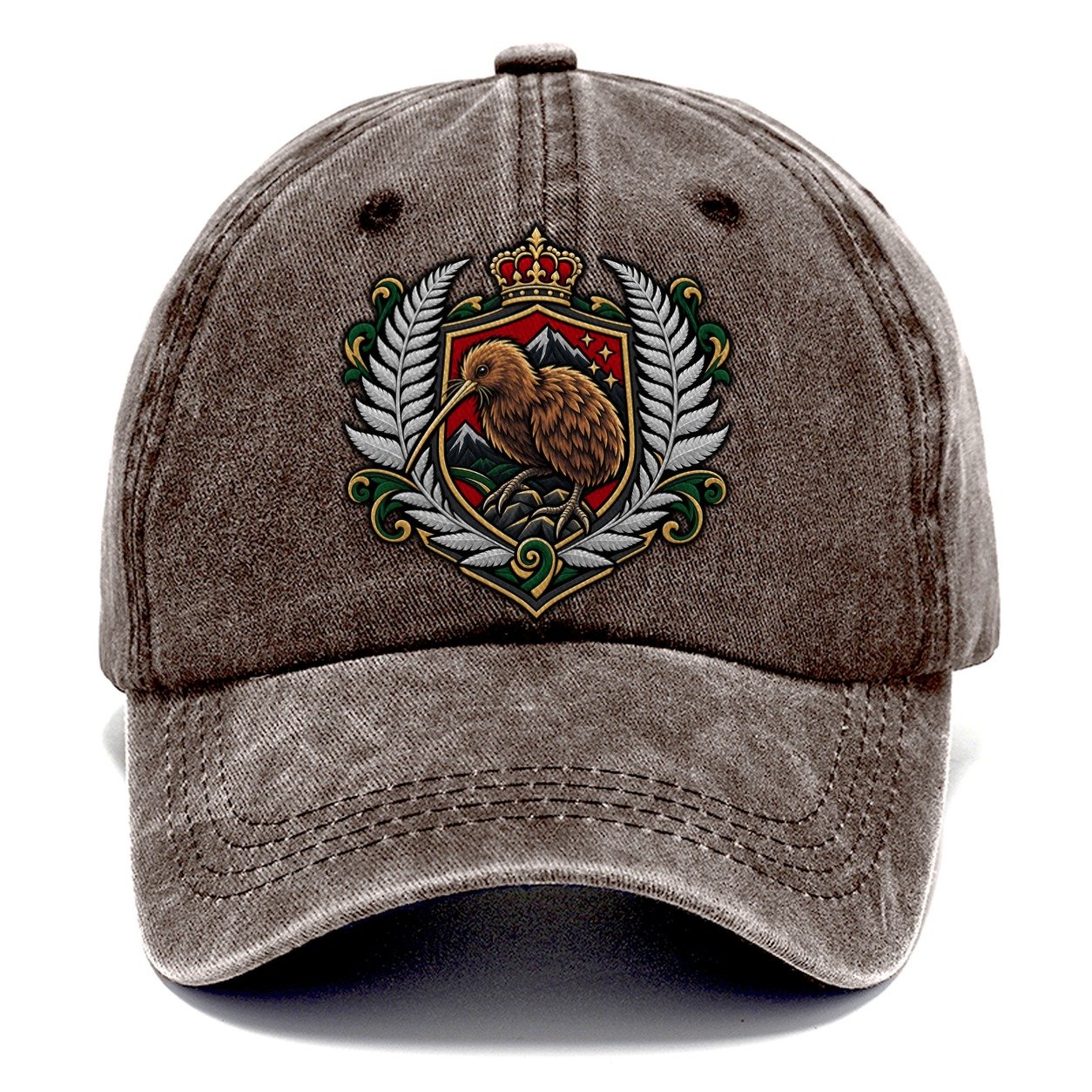 New Zealand Heraldic Crest Country Logos Classic Cap – Brown