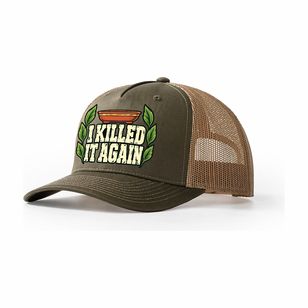 I Killed It Again Bonsai Trucker Hat – Olive Khaki
