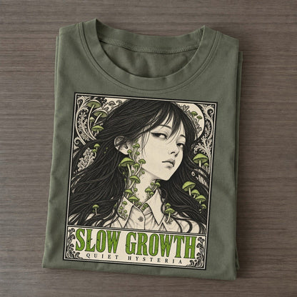 Slow Growth Quiet Hysteria Classic T-shirt – Army Green