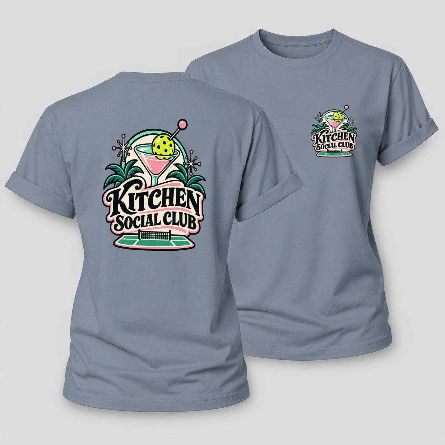Kitchen Social Club Pickleball Life Women's Cotton T-Shirt – Aegean Blue